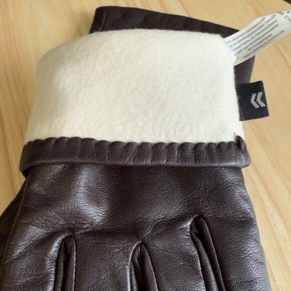 Vintage Aris Brown Soft Leather Gloves Black Sz 8 New w/o Tags - Picture 6 of 6